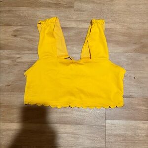 FP Movement Orange  Scallop Hem Crop Top